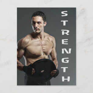 Carte Postale Muscle Homme Force Ascenseur Poids Gym entraînemen
