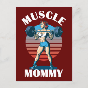 Carte Postale Muscle Mommy - Femme Weightlifter