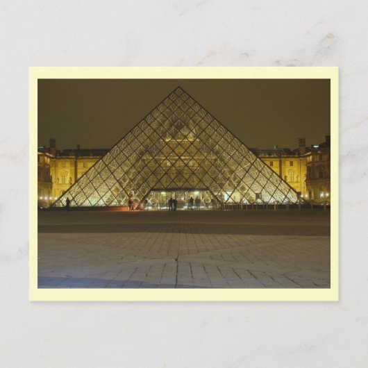 Carte Postale Musée du Louvre de nuit, Paris, France (Devant)