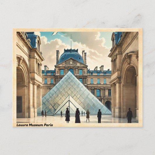 Carte Postale Musée du Louvre Paris Vintage voyage (Devant)