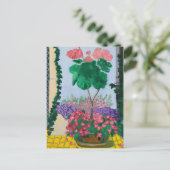 CARTE POSTALE MUSÉE ISLAND BERLIN FLEURS (Debout devant)