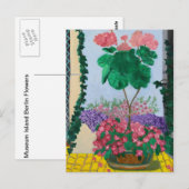 CARTE POSTALE MUSÉE ISLAND BERLIN FLEURS (Devant / Derrière)