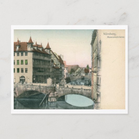 Carte Postale Museumbrucke, Nurnberg, Allemagne Vintage (Devant)