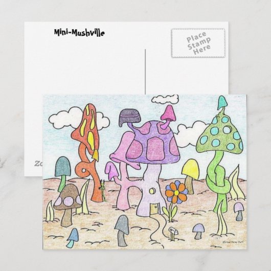 Carte Postale Mushoom House Fun (Devant / Derrière)