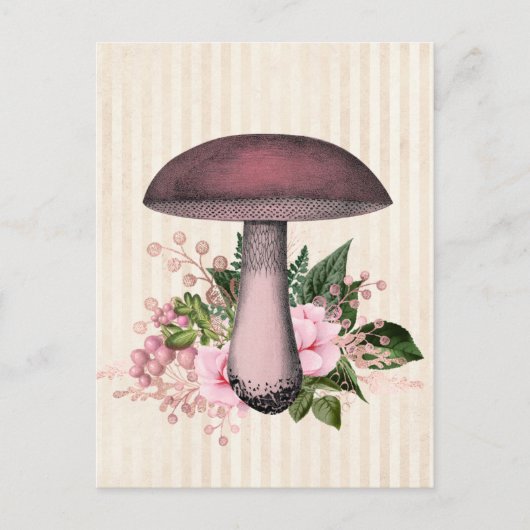 Carte Postale Mushroom et compilation florale (Devant)