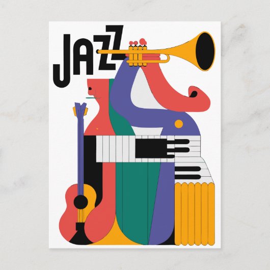 Carte Postale music instruments design (Devant)