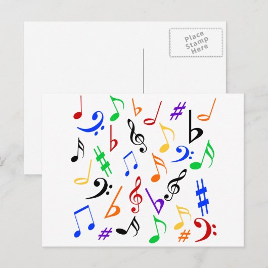 Carte postale Music Notes - Multi (Devant / Derrière)