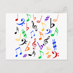 Carte postale Music Notes - Multi
