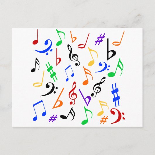 Carte postale Music Notes - Multi (Devant)