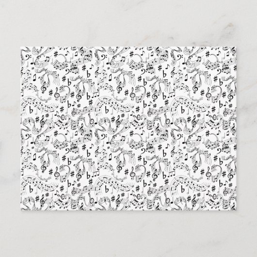 Carte Postale Music, notes musicales (Devant)