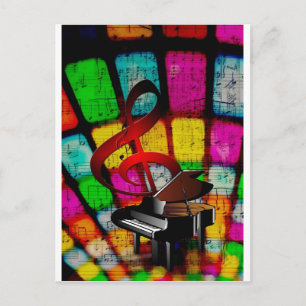 Carte Postale Music Piano Keys Notes Enseignant Destiny Instrume