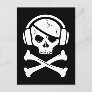 Carte Postale Music Pirate Piracy anti riaa logo