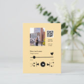 Carte Postale Music player personalized couple love q r code tex (Debout devant)
