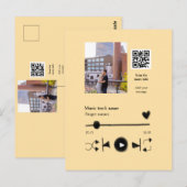 Carte Postale Music player personalized couple love q r code tex (Devant / Derrière)