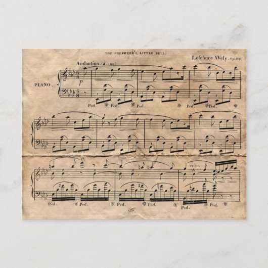 Carte Postale Music Sheet (Devant)