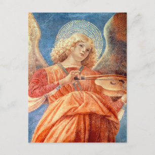 Carte Postale Musical angel playing the violin fresco