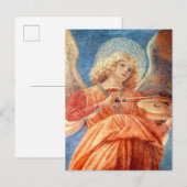 Carte Postale Musical angel playing the violin fresco (Devant / Derrière)
