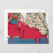 Carte Postale Musical Anniversaire Kittens (Devant / Derrière)