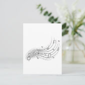 Carte Postale Musical note wave, black line clipart (Debout devant)