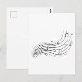Carte Postale Musical note wave, black line clipart (Devant / Derrière)