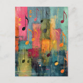 Carte Postale Musical Theme Abstract Art (Devant)