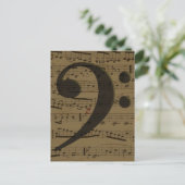 Carte Postale Musical Treble Clef Sheet Musique Classique (Debout devant)
