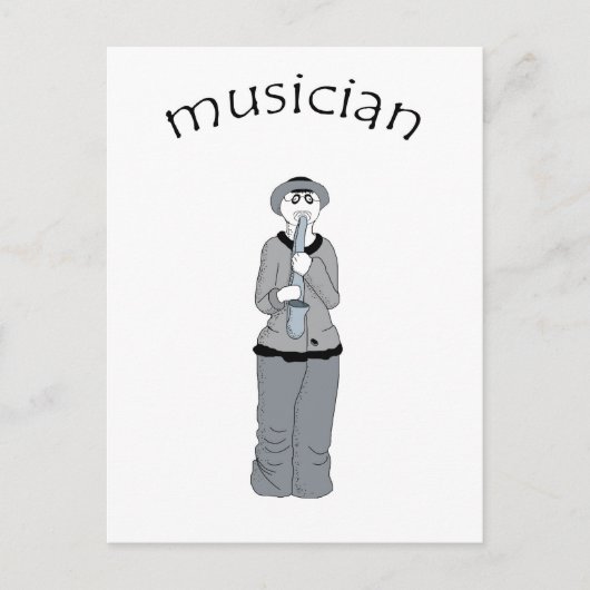Carte Postale musicien (Devant)