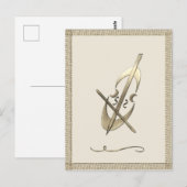 Carte Postale Musicien de violoncelle d'or (Devant / Derrière)