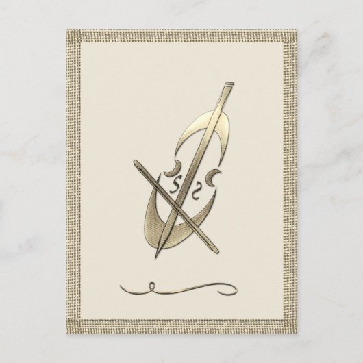 Carte Postale Musicien Gold Cello (Devant)