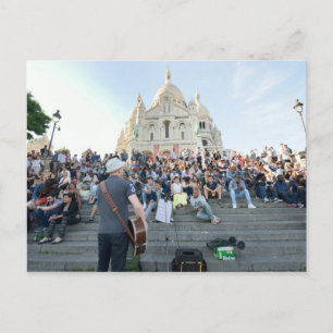 Carte Postale Musicien Hors Sacré Coeur Paris