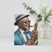 Carte Postale musiciens de jazz (Debout devant)