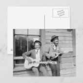 Carte Postale Musiciens itinérants, 1902 (Devant / Derrière)