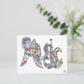 carte postale : musique (Debout devant)