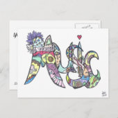 carte postale : musique (Devant / Derrière)