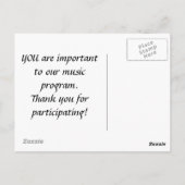 carte postale : musique (Dos)