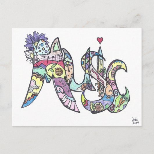 carte postale : musique (Devant)