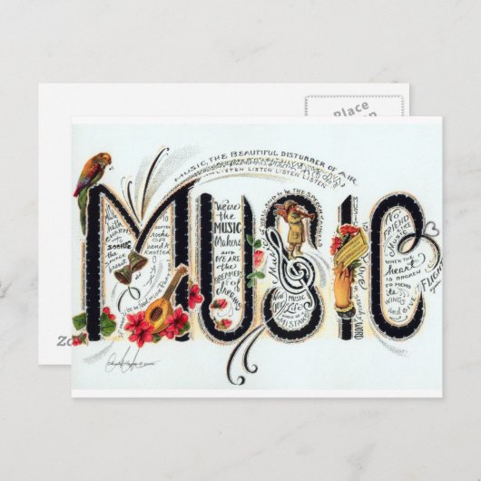 Carte Postale Musique (Devant / Derrière)