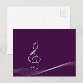 Carte Postale musique à mes oreilles - blanc treize (Devant / Derrière)