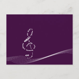 Carte Postale musique à mes oreilles - blanc treize