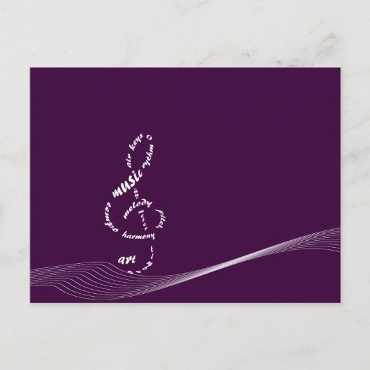 Carte Postale musique à mes oreilles - blanc treize (Devant)