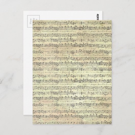 Carte Postale musique ancienne (Devant / Derrière)