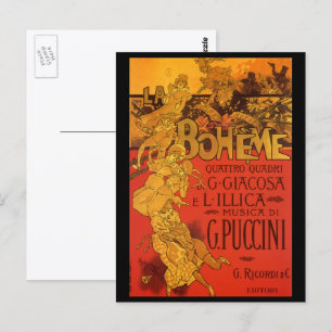 Carte Postale Musique Art Nouveau vintage, Opéra de La Bohême, 1