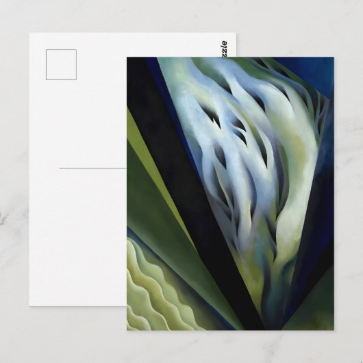 Carte Postale Musique bleue et verte par Georgia O'Keeffe (Devant / Derrière)