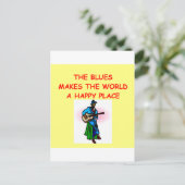 Carte Postale musique blue (Debout devant)