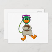 Carte Postale Musique Casque Canard (Devant / Derrière)
