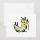 Carte Postale Musique Casque Caterpillar (Devant / Derrière)