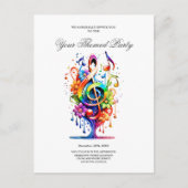 Carte Postale Musique, clef colorée (Devant)