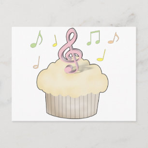 Carte Postale Musique Cupcake