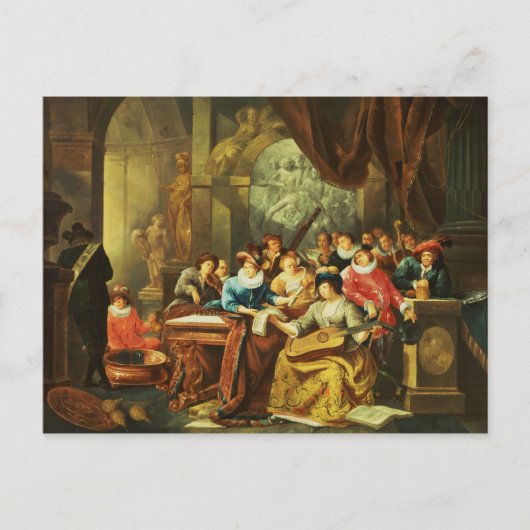 Carte Postale Musique dans un intérieur palatial avec (Devant)