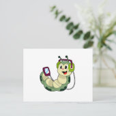 Carte Postale Musique de casque de chenille (Debout devant)